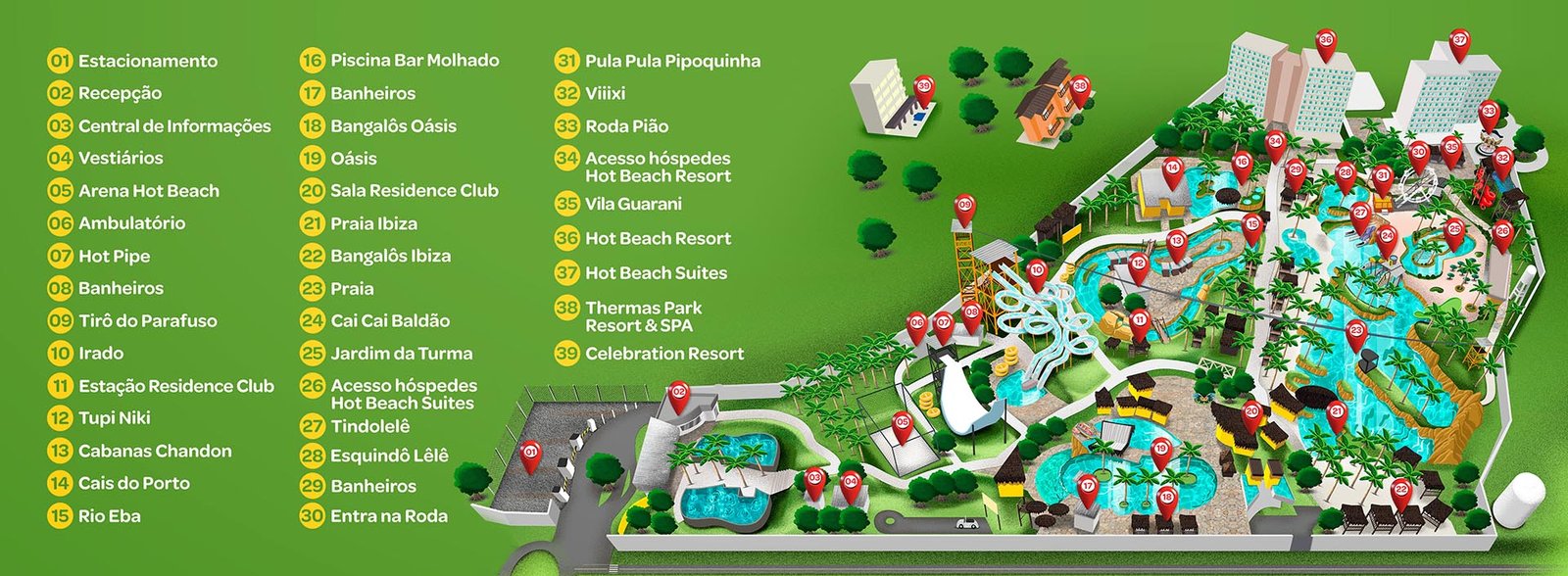 Thermas Hot Beach Mapa parque